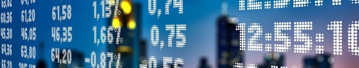 Stock numbers on a digital board