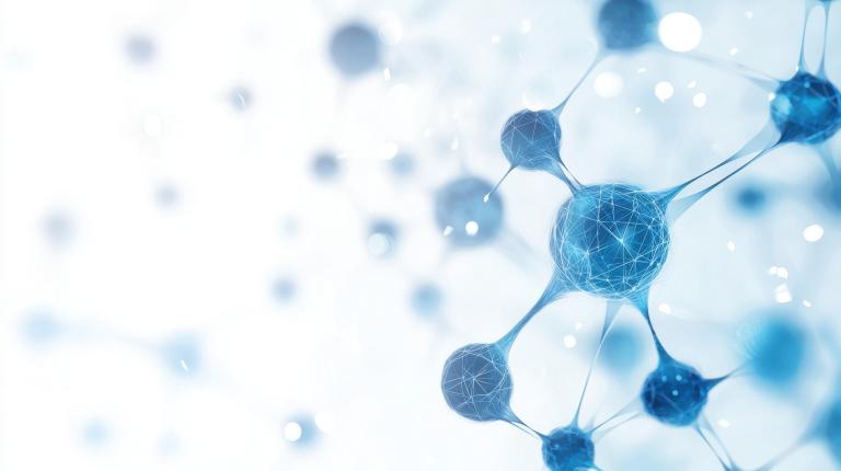 Abstract image of interconnected blue cells