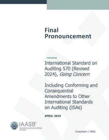 Cover page for IAASB's ISA 570 Going Concern