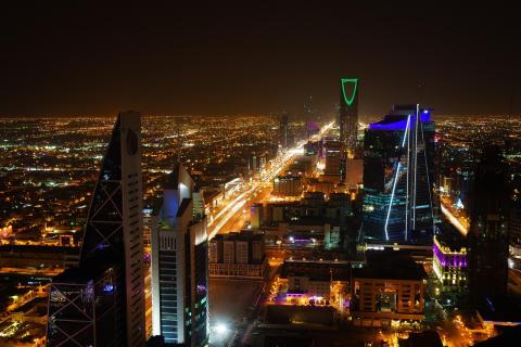 Cityscape of Riyadh at night