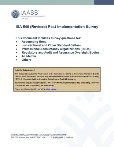 Cover image of Post-Implementation Survey for Accounting Stakeholder Groups