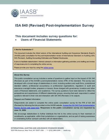 Cover page for PIR 540 - Usuers