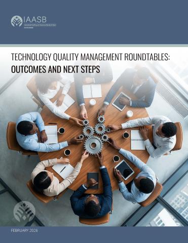 Cover of IAASB's Technology Quality Management Roundtables Outcomes and Next Steps
