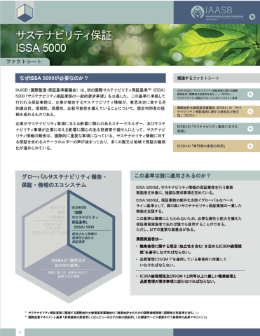 ISSA 5000 Fact Sheet Cover Page