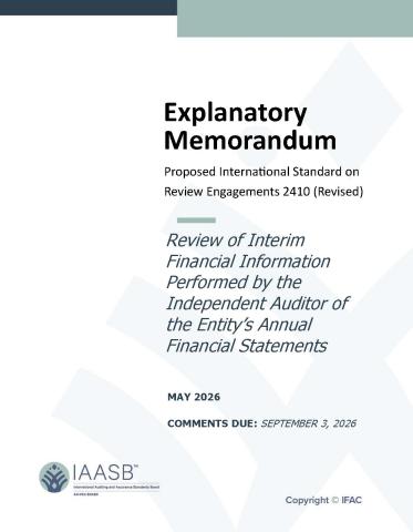 Cover page of IAASB Proposed ISRE 2410 (Revised) Explanatory Memorandum