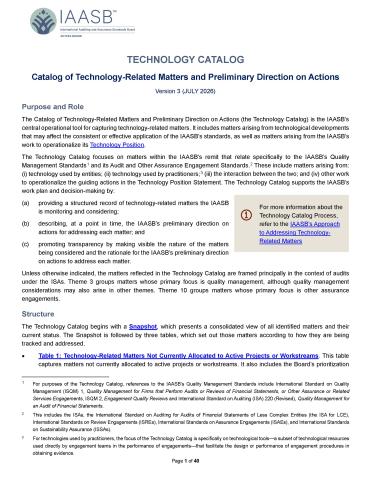 IAASB Technology Catalog - page 1