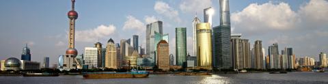 Skyline with World Financial Center in Shanghai, China