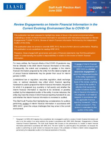 Financial report and audited interim financial statements of