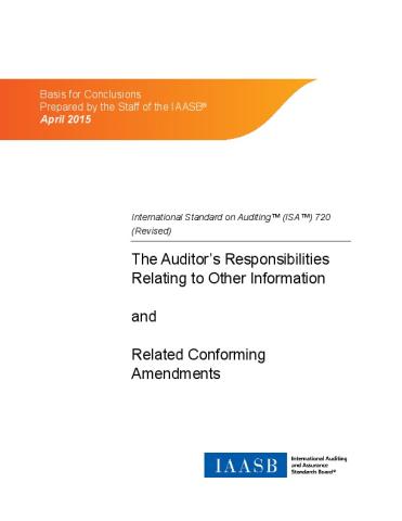 Basis for Conclusions: ISA 720 (Revised), The Auditor's