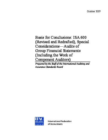 Basis for Conclusions: ISA 600 (Revised and Redrafted